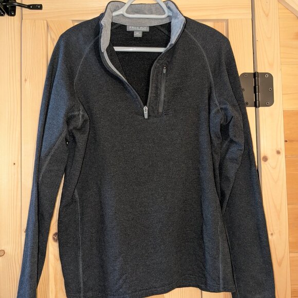 Free Fly 1/4 Zip Pullover Mens Medium Charcoal Gray Stretch Performance Bamboo - Picture 4 of 11